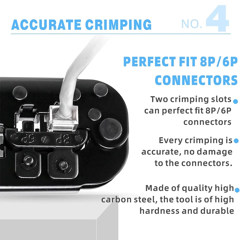 S4550233c3863457f98fd2bbe18c652d8k RJ45 Cat6 Crimping Tool Kit with RJ11/12/45 8P6P Network LAN Crimper Connectors and Covers Network Cable Tester Wire Stripper