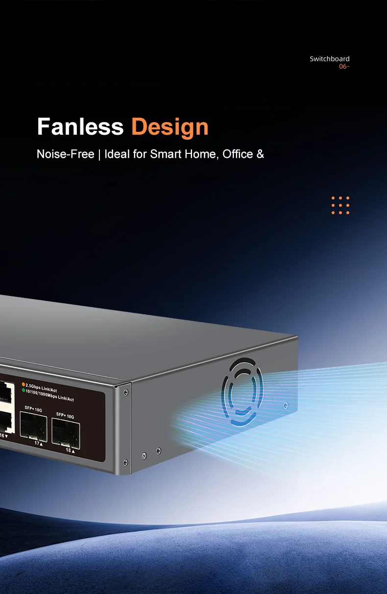 S47d7f49297784a298b0bc062c3c2e0025 KeepLiNK Switch réseau multi-Gigabit 18 ports non administrable, 16 x 2.5 Gb Ethernet + 2 x 10 Gb SFP+, haut débit