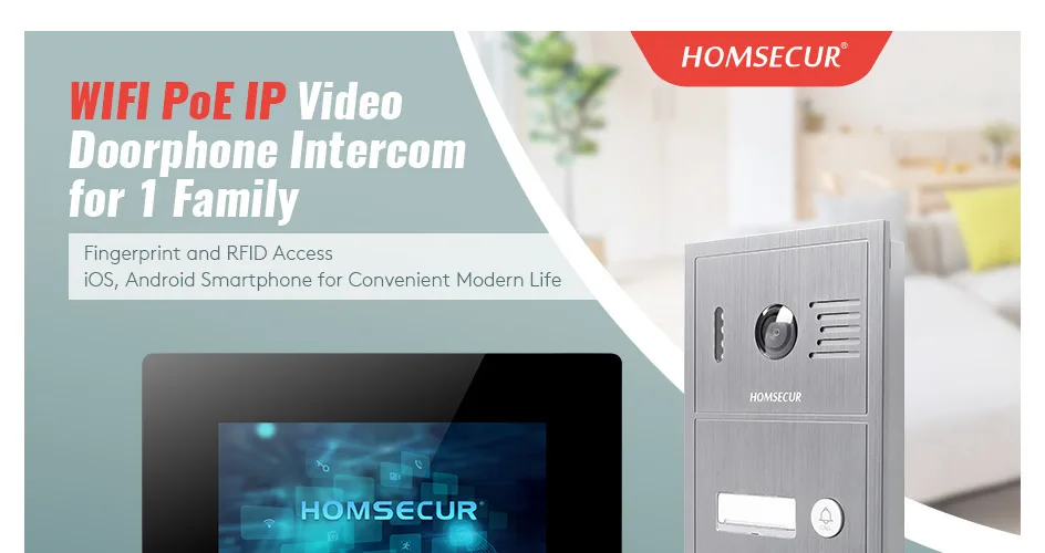 S4c173c939c934bd5b77ec73d3e3ca09fb HOMSECUR PoE Powered RJ45 960P Tuyasmart APP Video Doorphone Intercom Entry Fingerprint RFID Doorbell Camera Snapshot Recording