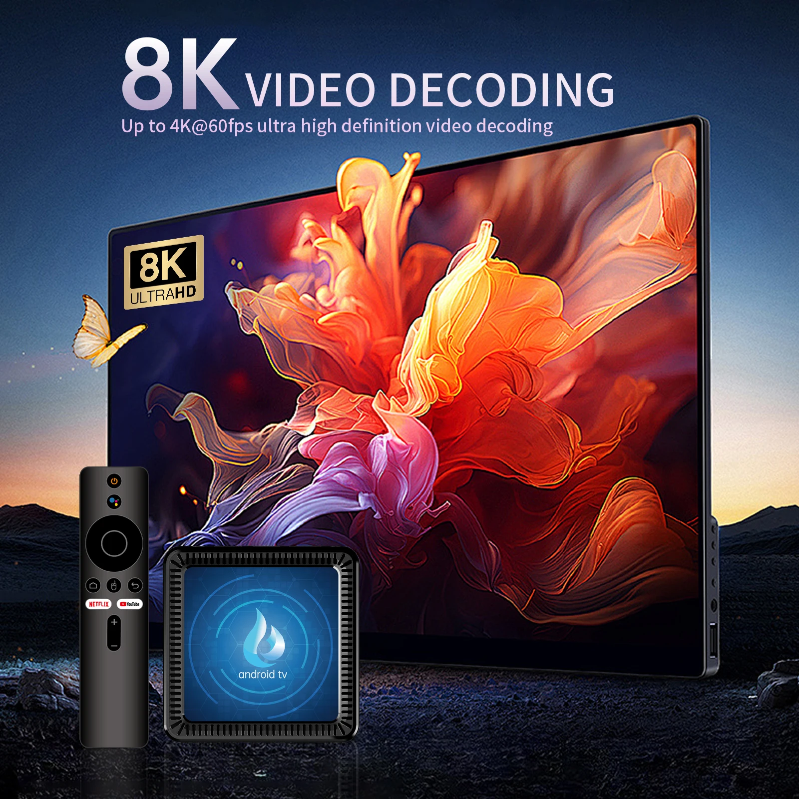 S4e6c247e19ff41b9a27e090a4e3d2e369 2026 Q17 8K Smart TV Box Ram 4GB 8GB Rom 128GB 256GB Android 16 Media Player Allwinner H313 Google Assistant Netflix Set Top Box