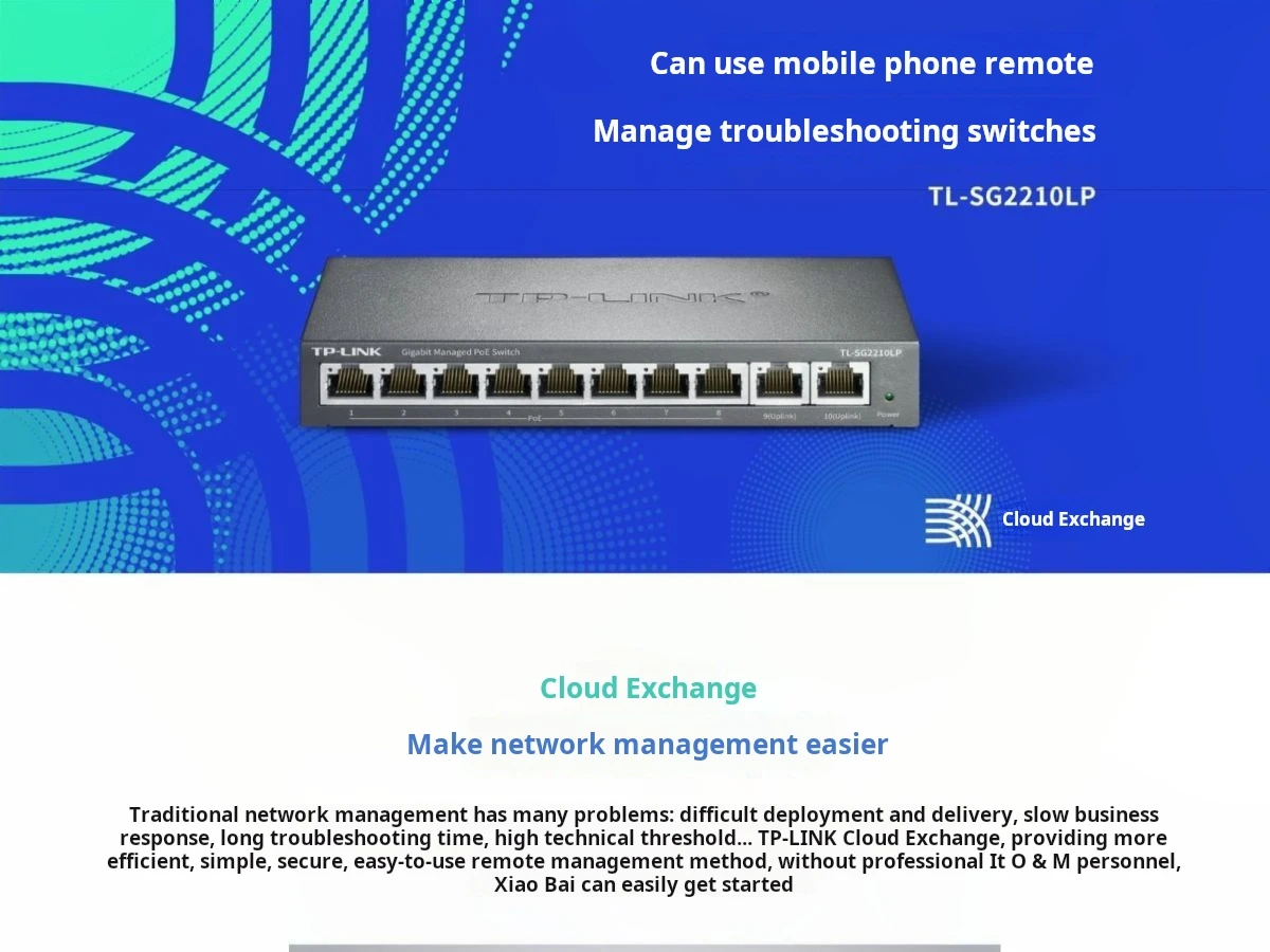 S5155625bf884456cb30168fb77d6c192x TP-LINK 10-port Full Gigabit Switch with 9-port Power Ethernet Ports and 1 2.5G SFP Optical Port