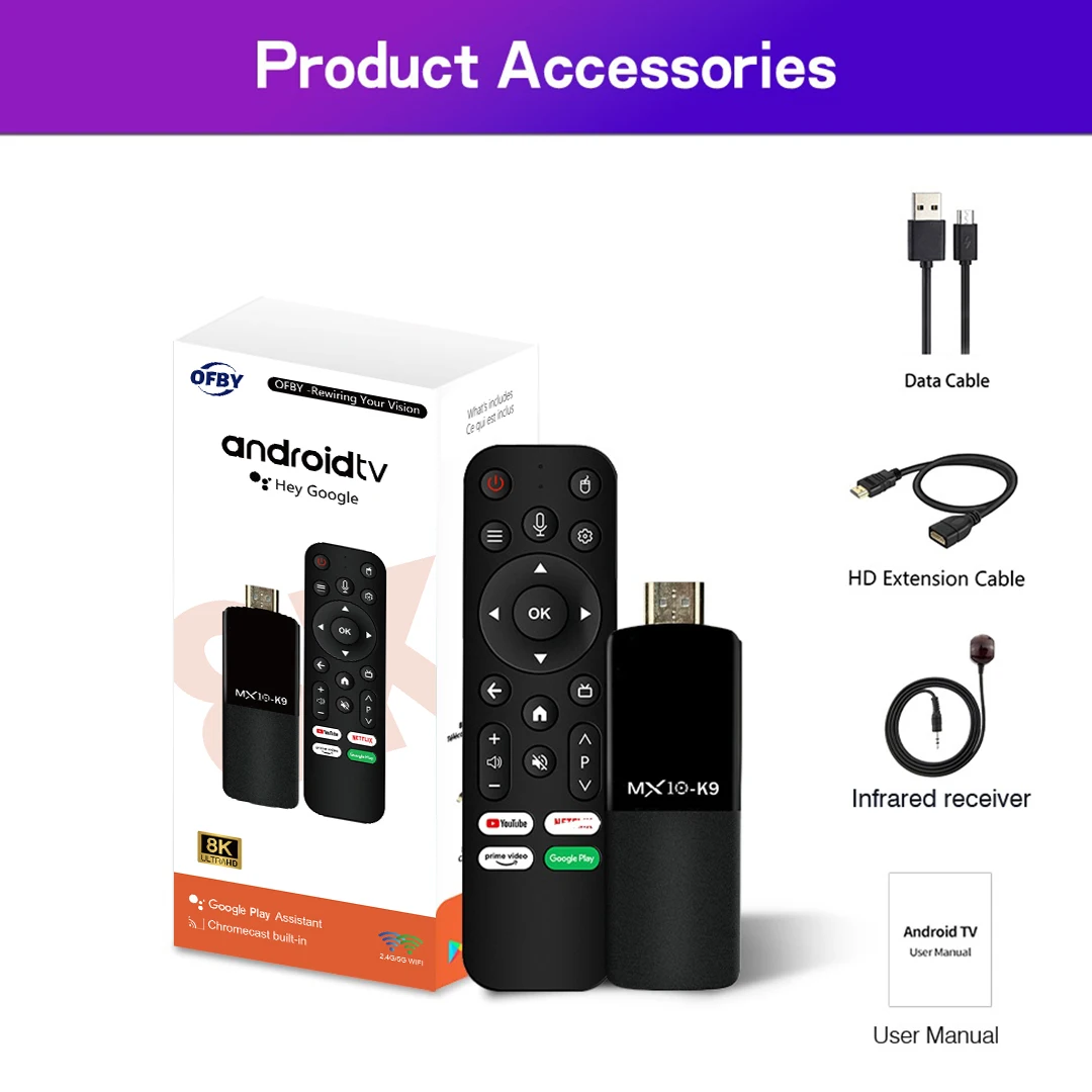 S527ba64c05774eb895f2d9aefd65ab69v New Fire TV Stick 4k OFBY K9 Allwinner H313 Chip 2GB RAM 16GB ROM Android 13 OS TV Stick HD Picture Quality Fast Streaming