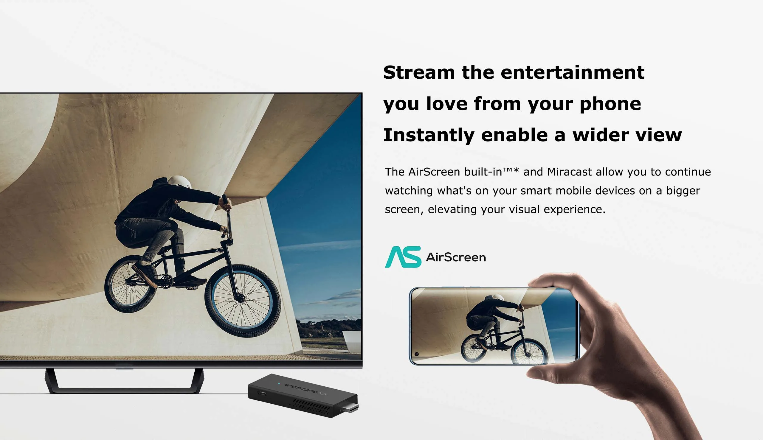S53ef2933b6a443f8a09460bbc205111eX WESOPRO TV Stick G2 Android 12 Smart TV Dongle 2GB RAM 16GB ROM 2.4GHz 5.0GHz Wifi6 BT5.0 H.265 4K 30pfs Media Player