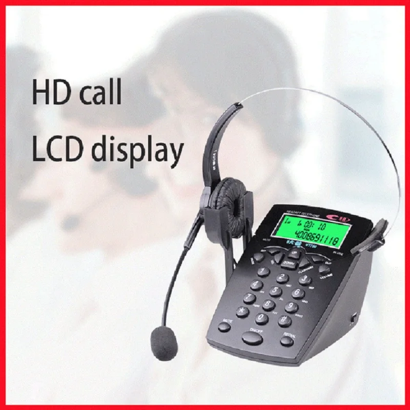 S53f328f209614f7281dda471cbc46304R Call Center Corded Headset Operator Dedicated Telephone Landline Caller ID Auto Answer Answer The Office Phone Headset Telephone