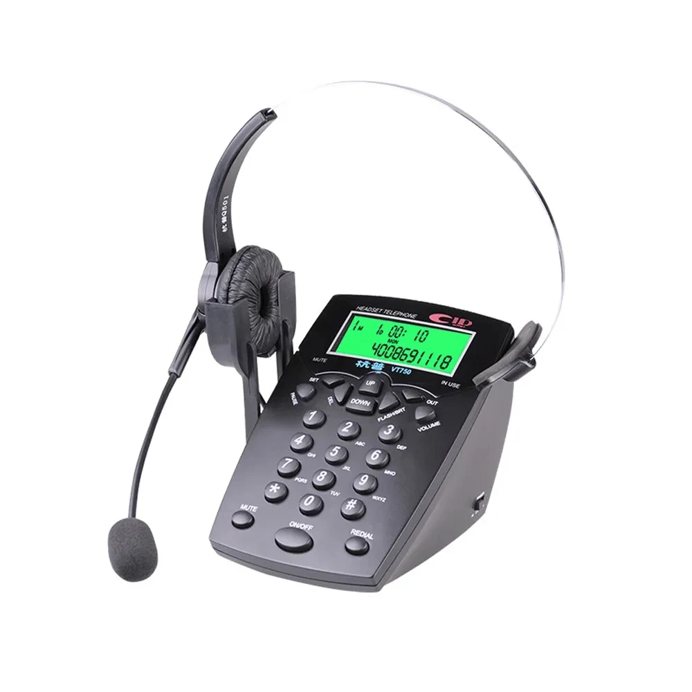 S560223b5e05e4db09c44cd1309629edew Call Center Corded Headset Operator Dedicated Telephone Landline Caller ID Auto Answer Answer The Office Phone Headset Telephone
