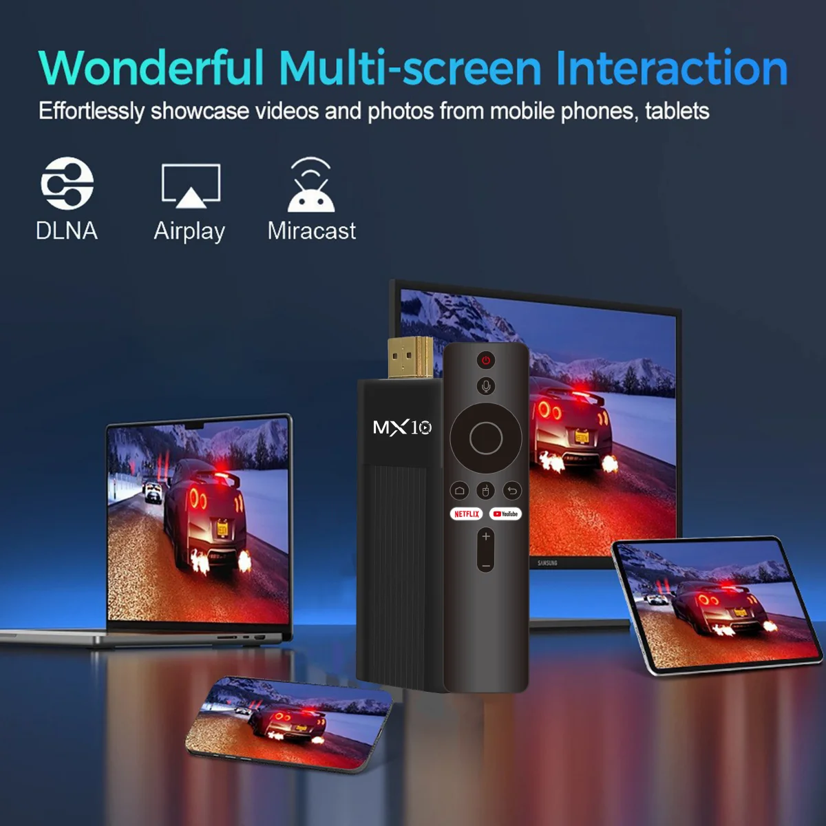 S56a99c97189b417dad0f874655246cefH Ultra HD 4K Android TV Stick MX10-F3 Stick Mini Home TV Stick H313 Quad Core Support 2.4/5G Dual Wifi 2GB RAM 16GB ROM