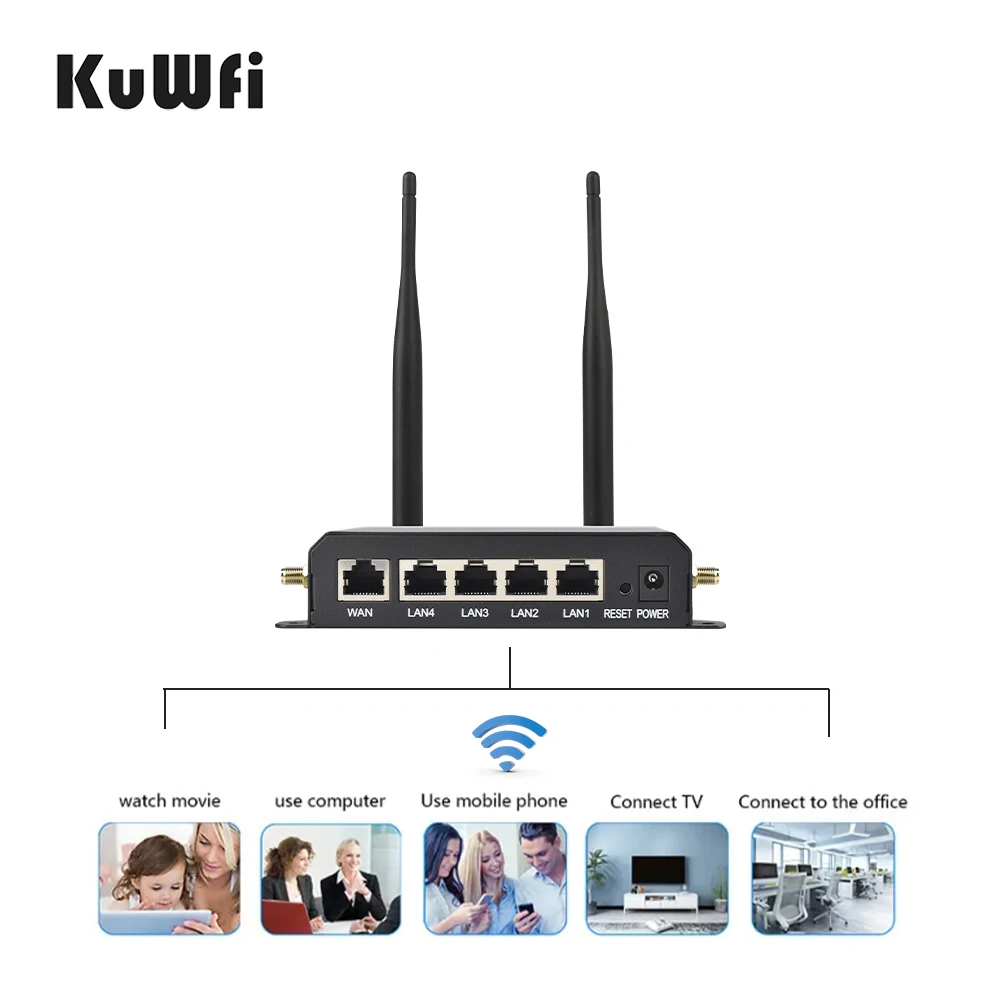 S583797ede7864684afd43e33ca8acdf9r KuWFi 4G SIM Card Router Wireless WIFI Router 2.4G LTE Access Point Support VPN DDNS Hotspot Network Adapter for IP Camera