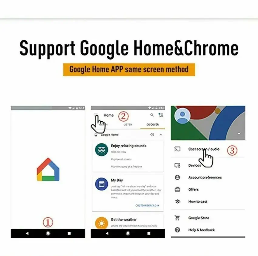 S5be172ae9285443bb1a9872f2ce47ba9v Wireless WiFi HDMI-Compatible Chromecast Google mirascreen HD Display Dongle Media Streaming Video tv Smart Home For ios/Android