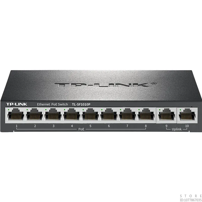 S5c0e123f0fc048acbf40942946ed0cfaC TP-LINK 10-port 100M 8-port Poe Switch 62W Network Switch Hub Network Play and Plug TL-SF1010P