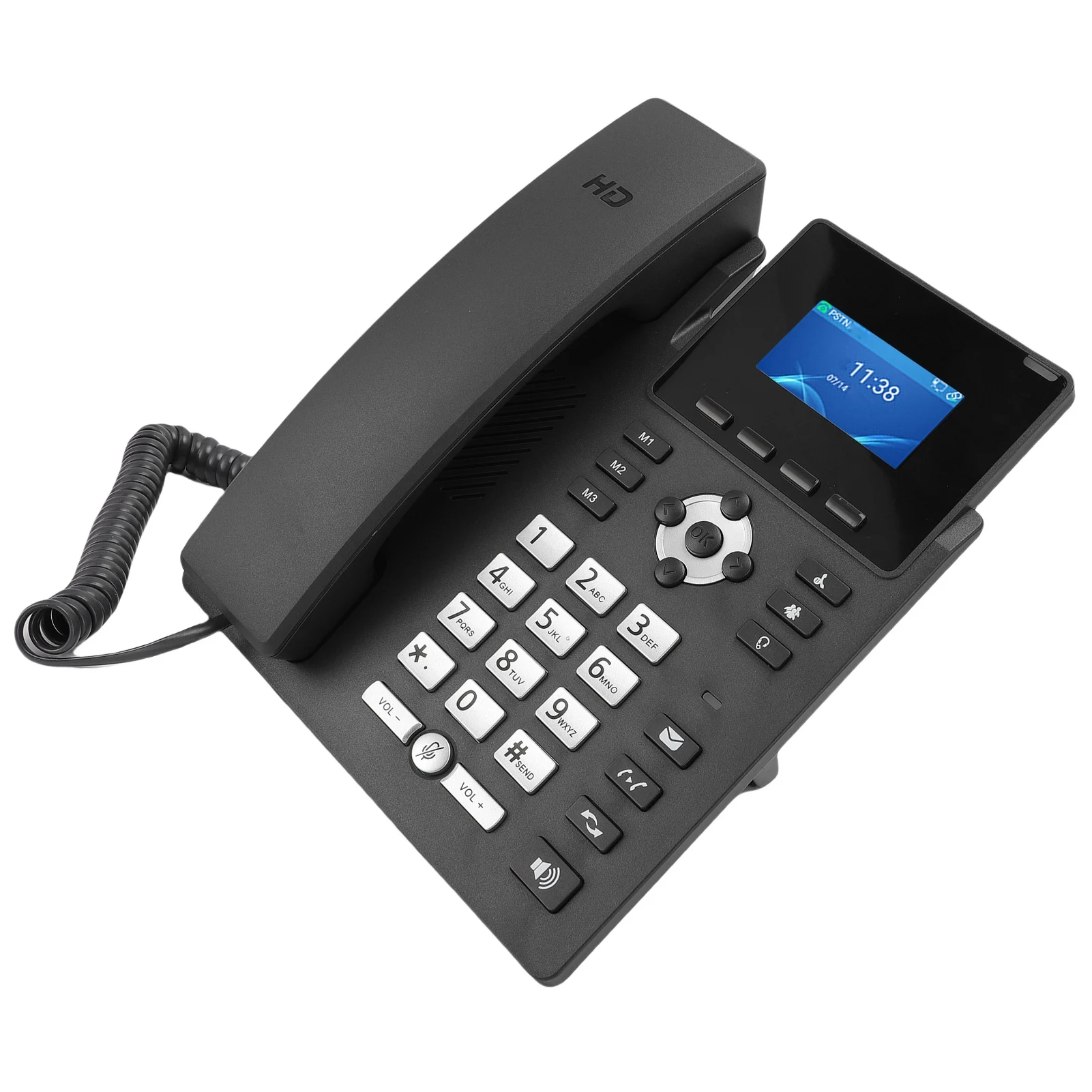 S5c31dc4698cc4952909fc20ad5f82c7az IP Phone VoIP Business Phone Accounts 2.4 Inch Color Display Dual Port Gigabit Ethernet Desktop Business Media Phone