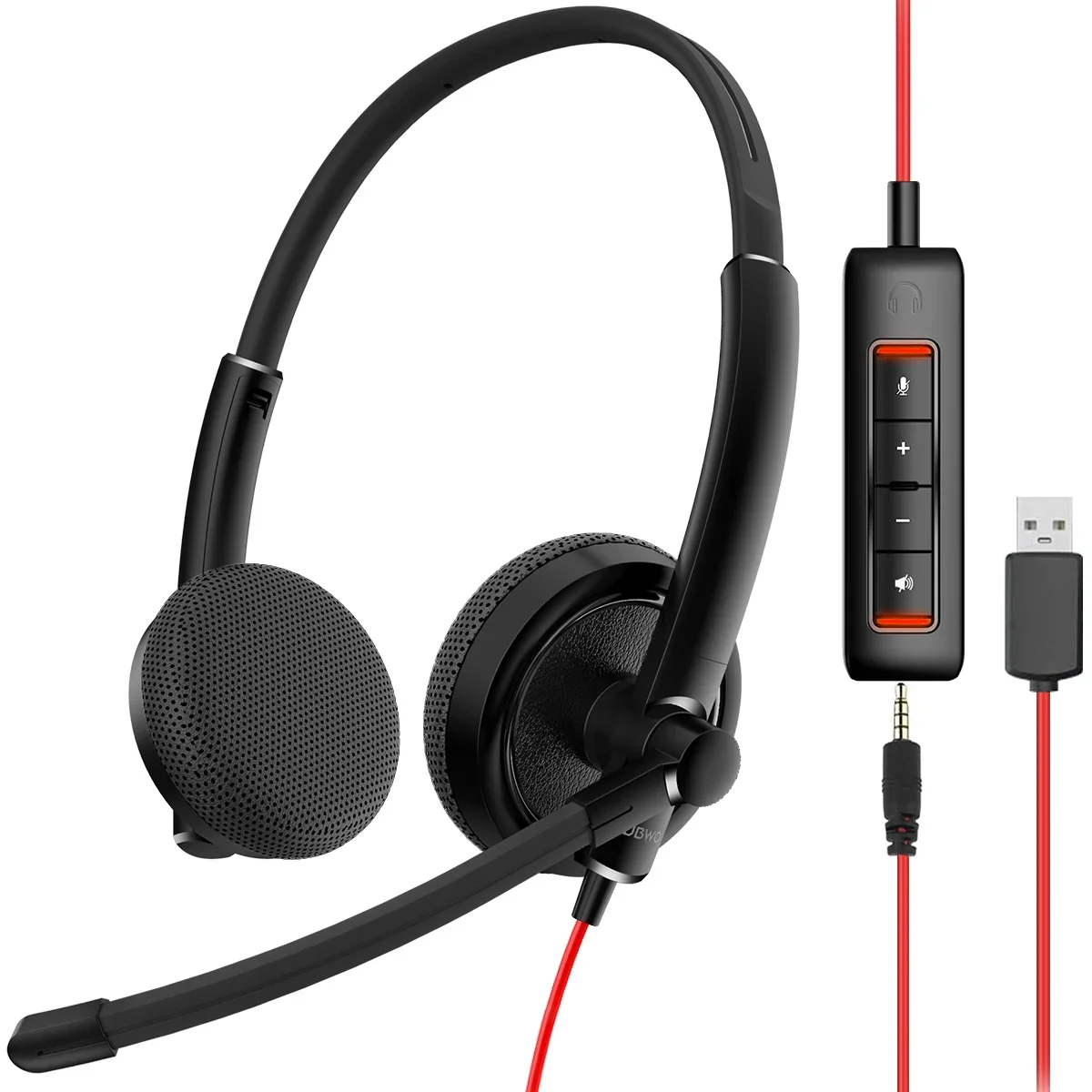 S5ce2c1179b41404083f3987ed68227caE NUBWO HW01 Casque USB centre d'appels ordinateur avec micro antibruit, pour PC portable, léger, filaire