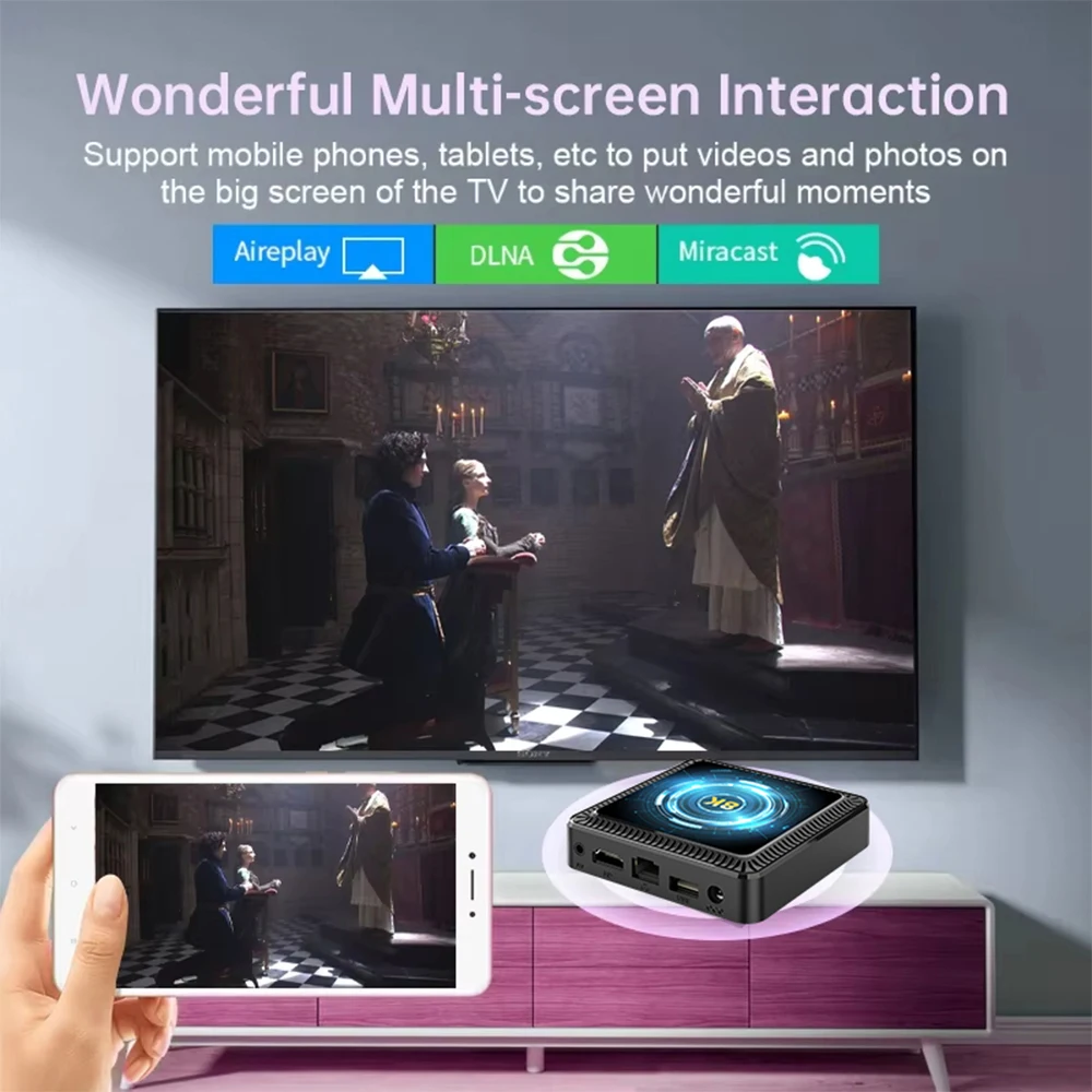 S5dc808d829ea41bdbe714f180aeee6cez Q19 Smart TV Box Android 16 Allwinner H618 8GB 128GB 256GB Media Player Google Assistant BT6.0 Wifi 5G 8K Very Fast Set Top Box