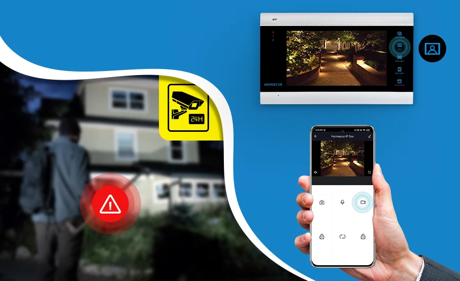 S5f9746b05965476a9a8e018543d4274b6 HOMSECUR WIFI Video Doorphone Intercom Door Bell RFID Auto Recording 2 Families