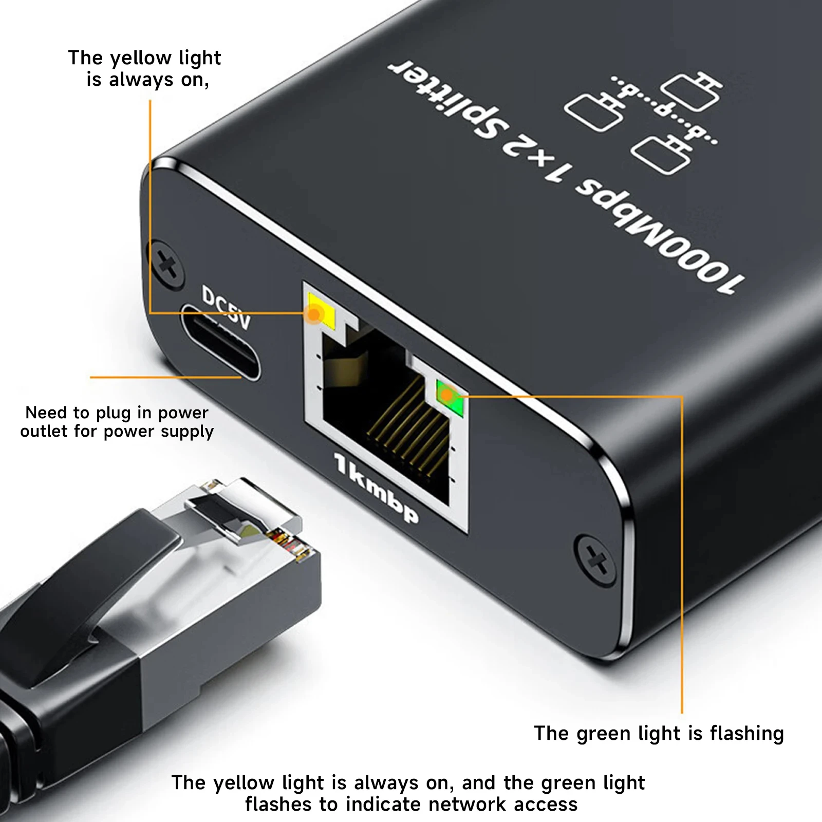 S612d4ba432f94a65a0d8cd0ce73895a3I Gigabit 1000Mbps RJ45 Splitter 1 to 2 3 4 Ethernet Adapter Lan Connector Switch Coupler for PC Laptop TV Box Router Digital TV