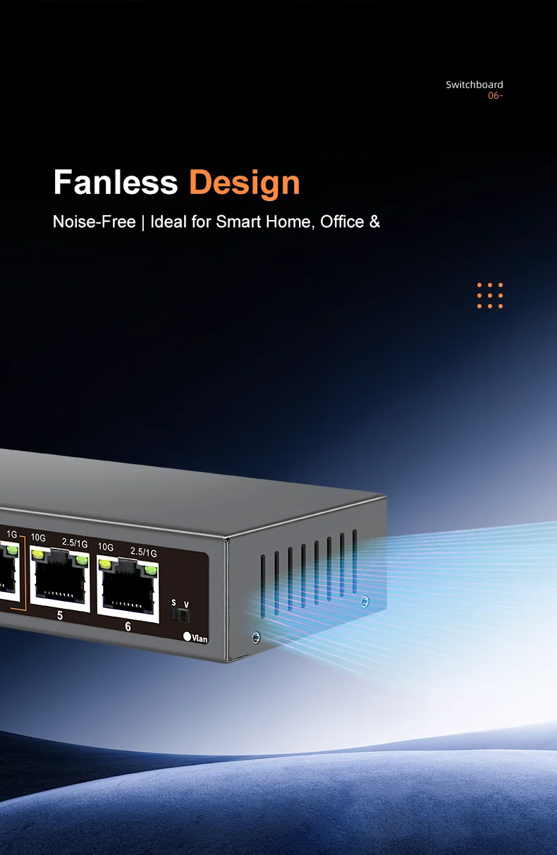 S61c574d564de44ed8a5529d34a730344F KeepLiNK 6-Port Multi-Gigabit Unmanaged Network Switch 4 X 2.5Gb RJ45 + 2 X 10Gb RJ45 for High-Speed Data Networking
