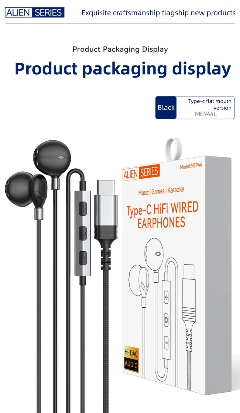 S63c78754238b476d8d524a0e94e9afc8h Type-C Wired Headphones For Samsung Galaxy S25 S24 S23 S22 21 Ultra Plus 3.5MM in-Ear Headphone HiFi Bass Stereo Gaming Earphone