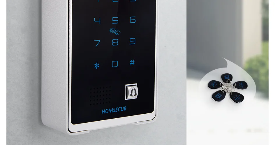 S64c2a4190f8a47439f328c1530019dba1 B08AF 4 Wire Waterproof 1080P HD Doorbell Camera RFID Password Access for HOMSECUR Tuya WIFI Video Doorbell Intercom System