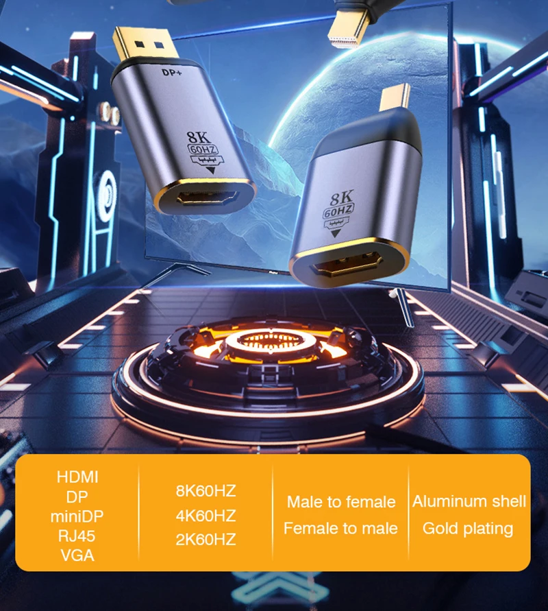S66b73dd36d0c43628b0a3eede40b5917I USB Type C To HDMI-Compatible 8K USB C to DP DisplayPort miniDP 4K VGA Adapter For Laptop MacBook TV Box PS5 Switch iPad Galaxy