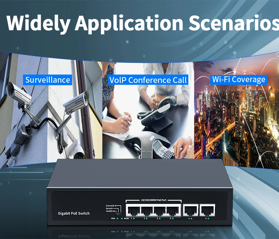 S6963f7ee4e46415b86d765dc455a1127c HORACO 6 Port Gigabit POE Switch 1000Mbps Active POE Network Switch 60W for IP Camera,NVR,Surveillance,CCTV,POE Camera