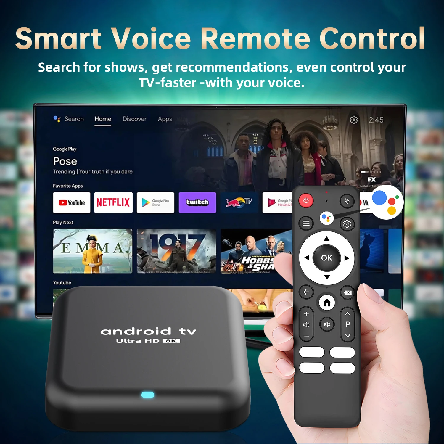 S69e4933e4e2f4cc78cb2f9b4f370c1e2c TV Box RK3518 Android 16 8K BT6.0 Ram 4GB 8GB Rom 128GB 256GB Dual Wifi 5G Wifi6 Media Player Google Assistant Smart TV Box Q18