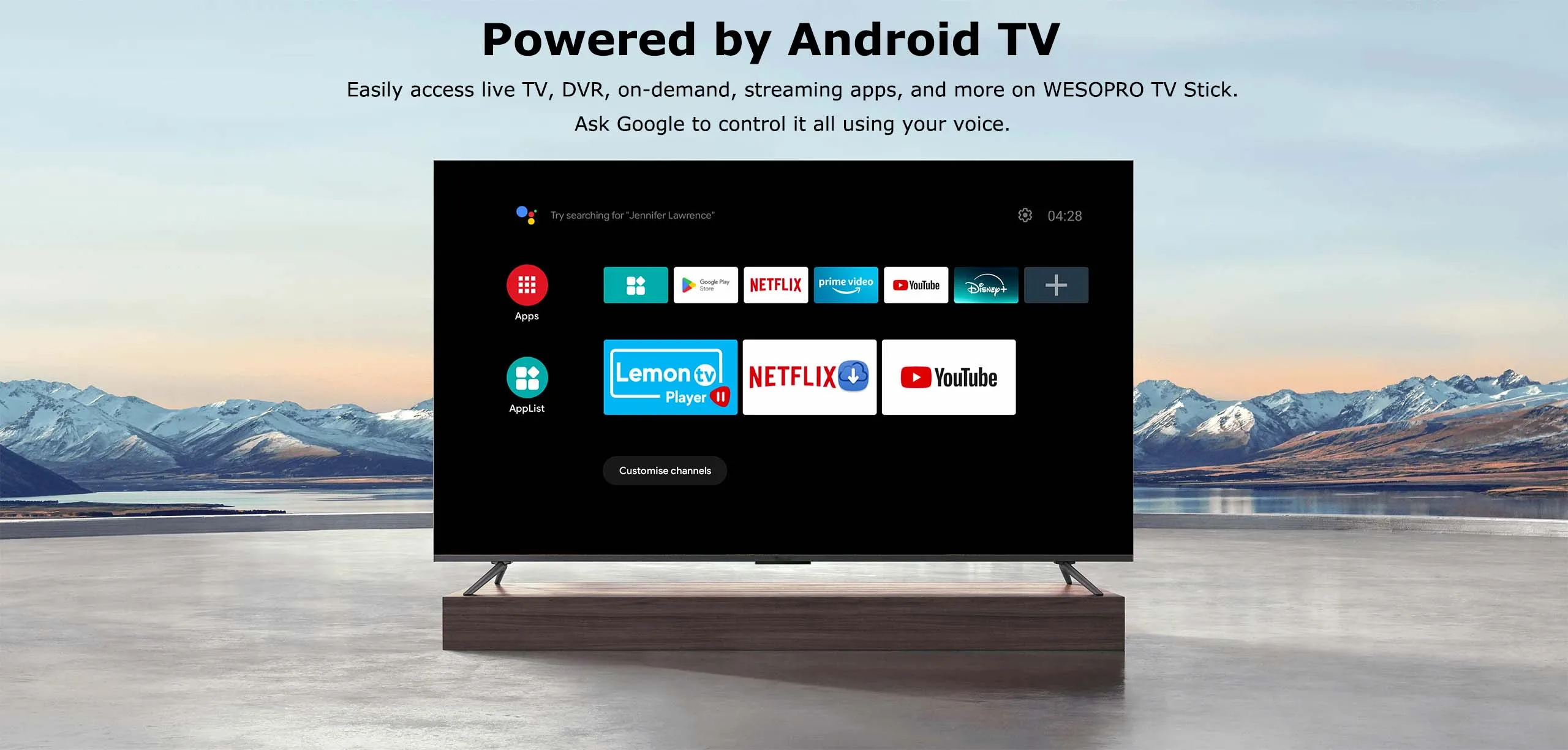 S6ee972167f7e4d068cd0bd1d4eb605aeS WESOPRO TV Stick G2 Android 12 Smart TV Dongle 2GB RAM 16GB ROM 2.4GHz 5.0GHz Wifi6 BT5.0 H.265 4K 30pfs Media Player