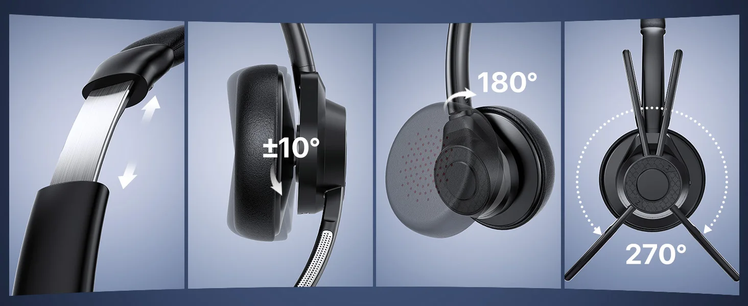 S70f58680adcd49e9bbe867f19e2e58c8s Bluetooth Headset, Wireless Bluetooth V5.4 Headphones with Microphone, Noise Canceling Mic Multipoint Connect Wireless Headset