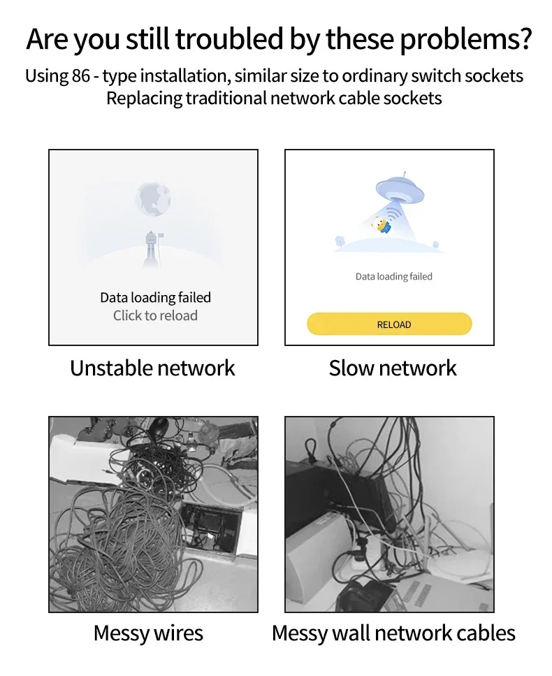 S745b7dcf586543c6b5a2c9ea8bf6620bI POE Power Supply WIFI Router 1000Mbps Wireless repeater extender power AP Relay Smart 5G Ethernet In Wall Routers Embedded Panel