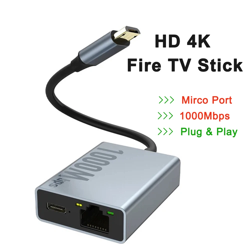S74b1badcbb0a42c8b1425fe4d6b879981 Electop 1000Mbps Ethernet Adapter 100Mbps External Network Card for Chromecast Google TV, Micro Port for Fire TV Stick for PC