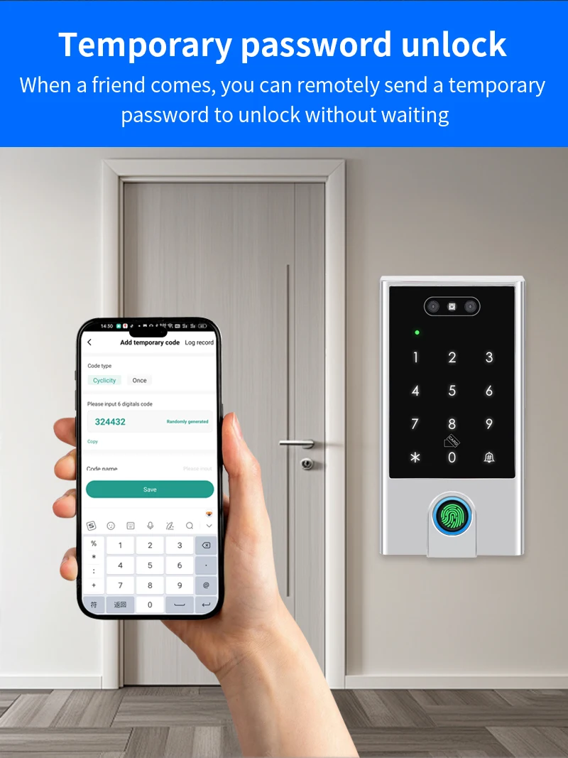 S757d56a2efeb4497beacfaa7bcc49d33d VF4 VF5 Waterproof IP66 Tuya WIFI Facial Recognition ID+IC Password Fingerprint Dual Frequency With WG 24 36 Access Control
