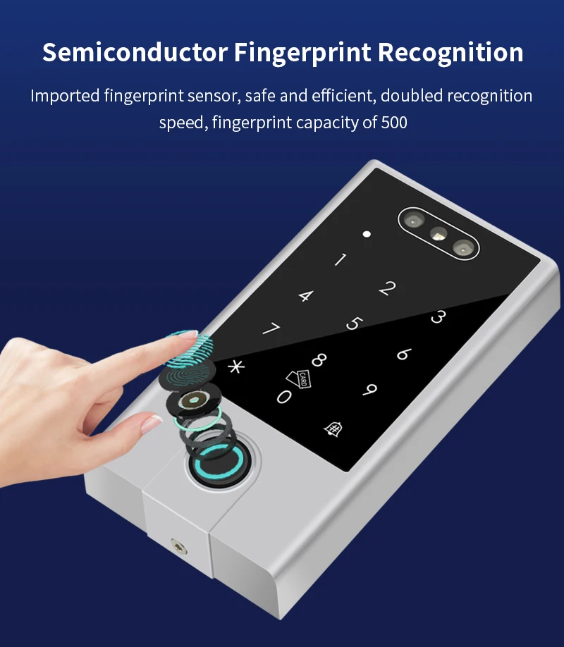 S768d3bbc4652405d98a138fd445d5f9a6 VF4 VF5 Waterproof IP66 Tuya WIFI Facial Recognition ID+IC Password Fingerprint Dual Frequency With WG 24 36 Access Control