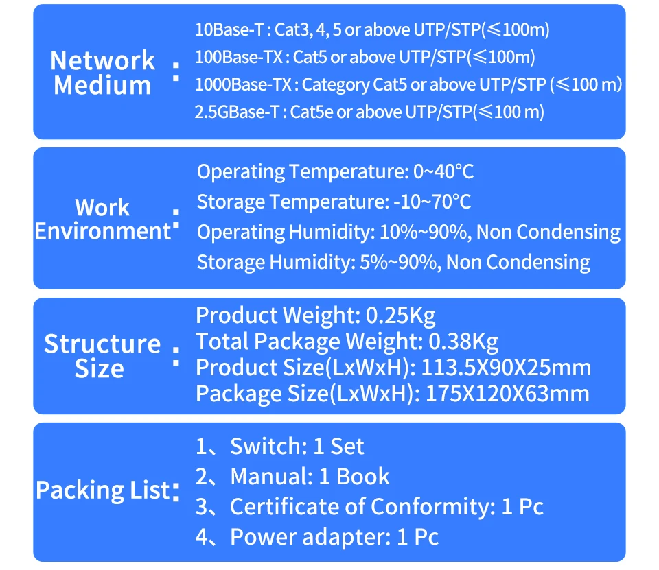 S796121a118cd433b84c42abaf72d3bed1 Switch Ethernet 5 ports 2.5GbE non administrable, 2.5 Gbps, 1 port SFP+ 10 Gb, homelab, plug and play