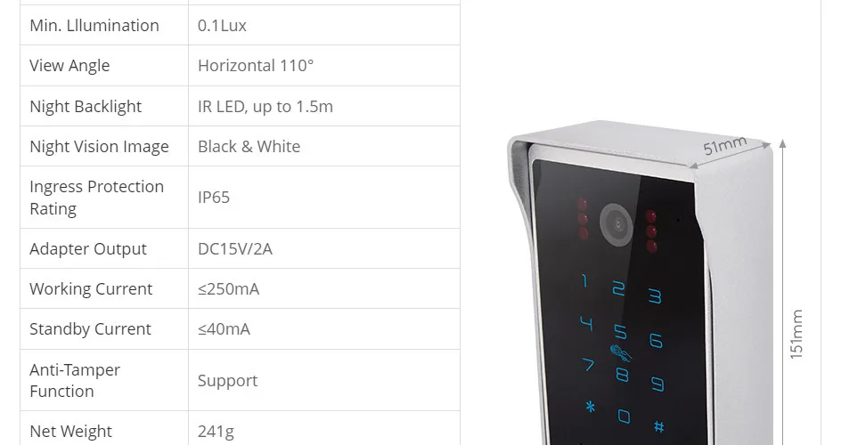 S7a36874b11e24f1cb1cce2a43c74fe52P B08AF 4 Wire Waterproof 1080P HD Doorbell Camera RFID Password Access for HOMSECUR Tuya WIFI Video Doorbell Intercom System