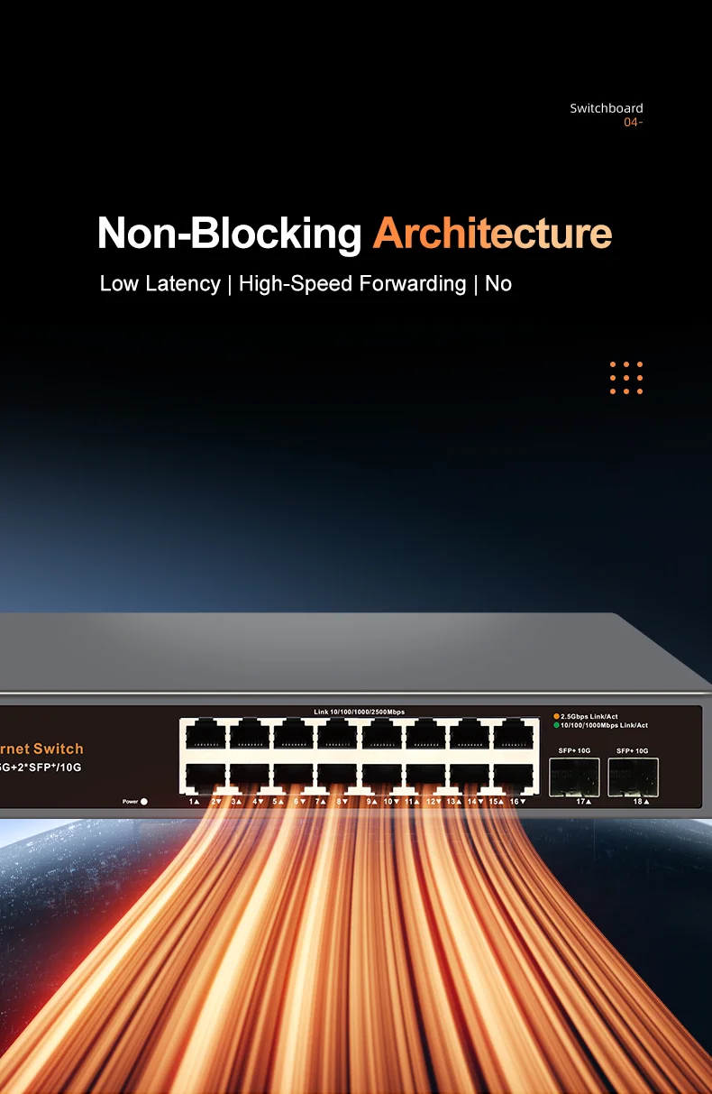 S7b7300e4eff64122838b8911e138ff82h KeepLiNK Switch réseau multi-Gigabit 18 ports non administrable, 16 x 2.5 Gb Ethernet + 2 x 10 Gb SFP+, haut débit