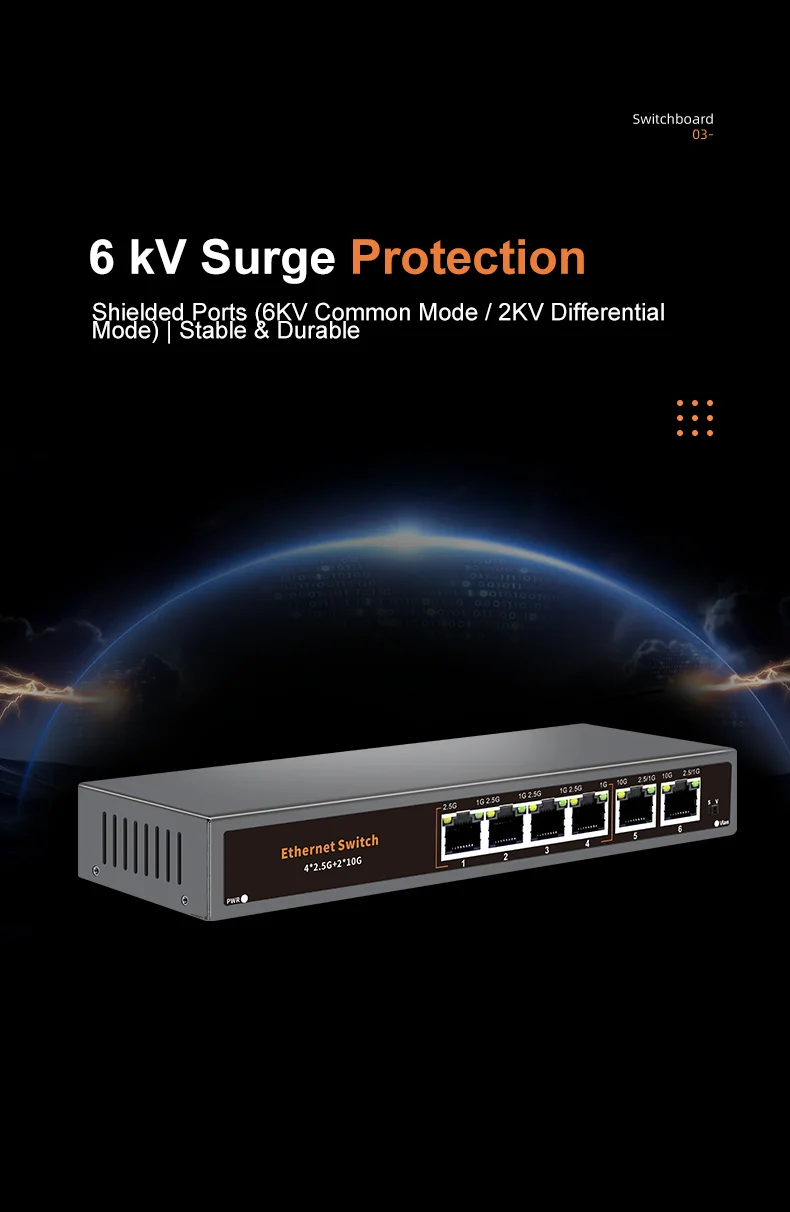 S7dd65d8e48814295b1a9cd10b88a290fM KeepLiNK 6-Port Multi-Gigabit Unmanaged Network Switch 4 X 2.5Gb RJ45 + 2 X 10Gb RJ45 for High-Speed Data Networking