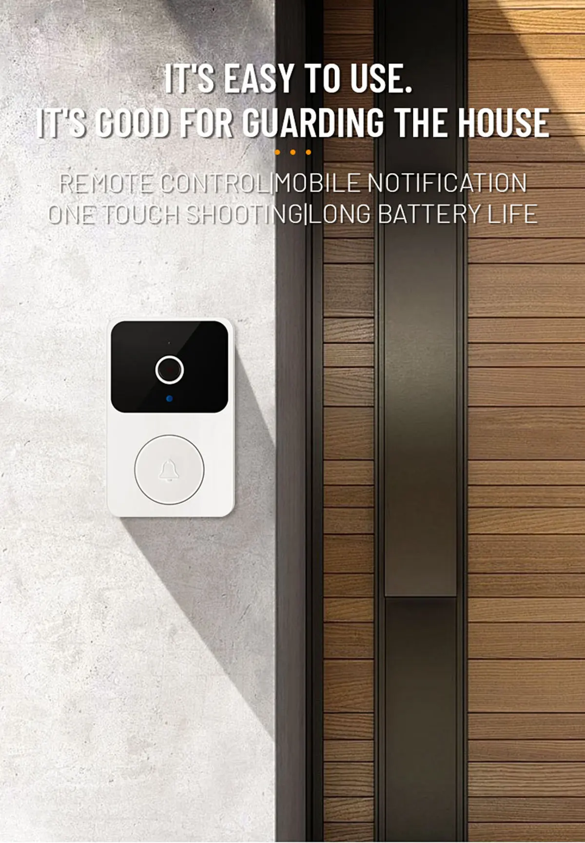 S7e7937f694394277a59c49fd639f9255c WiFi Doorbell Intercom Rechargeable Low Power Video with Night Vision HD Intelligent Security Home Intercom System