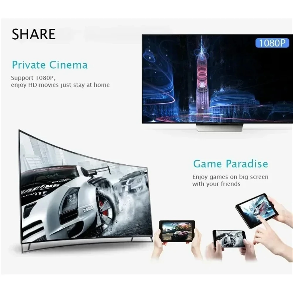 S7f84b86697c84c9494f121f2fa005abd7 1080P G2 For MiraScreen Display Anycast Wifi HDMI-Compatible Multi Screen Interactive Features For TV Android Ios Mirror Screen