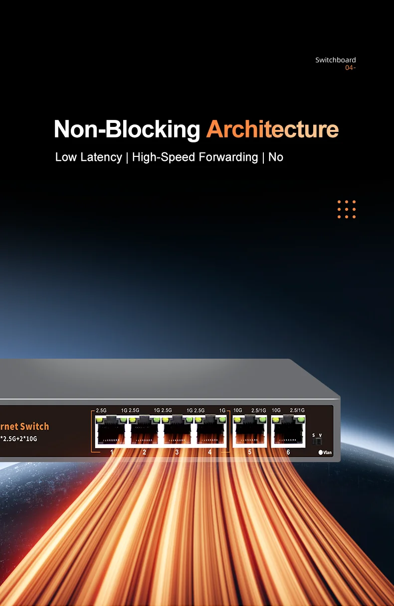 S83c10967e6eb43d09e97a5aa2afcf192i KeepLiNK 6-Port Multi-Gigabit Unmanaged Network Switch 4 X 2.5Gb RJ45 + 2 X 10Gb RJ45 for High-Speed Data Networking