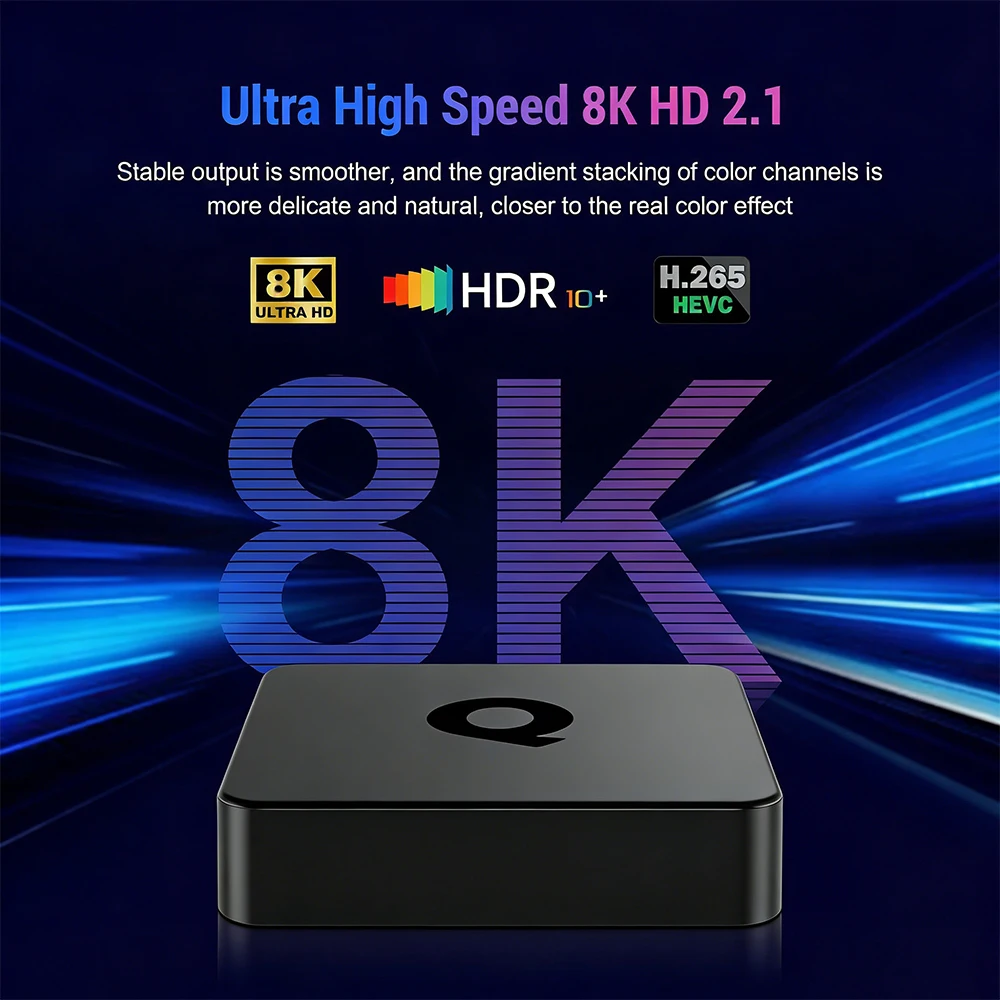 S83e1942386fa41659cfa2aa186611a88G Q1 8GB 128GB Android 16 TV Box Allwinner H313 Quad Core 5G Wifi 8K Google Player Youtube Voice Media Player 4GB 64GB Set Top Box
