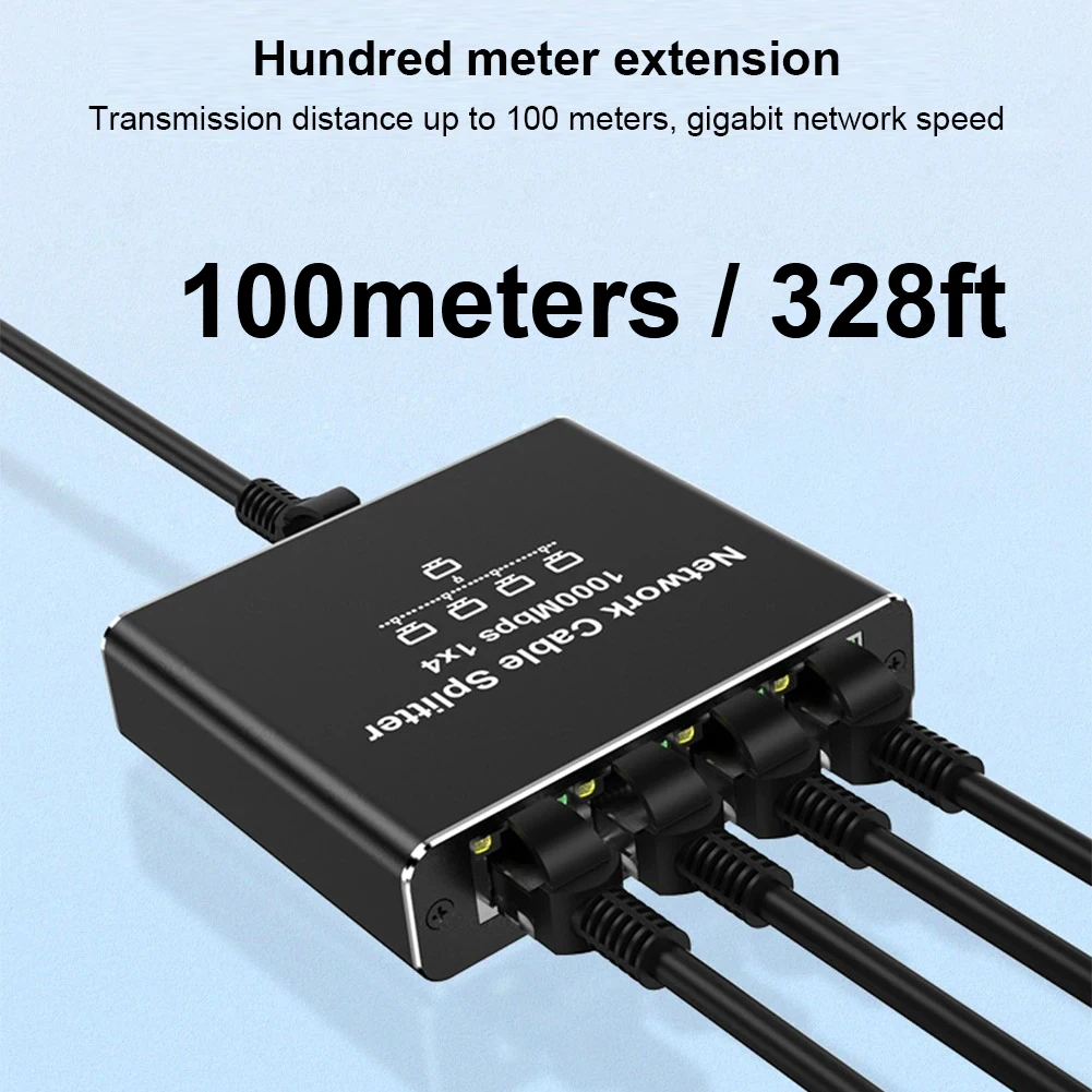 S87ae5faea028462586deb1dc7a859a08I MZX Hub réseau Gigabit 1 entrée 4 sorties 1000 Mbps, répartiteur Ethernet RJ45, adaptateur réseau PC Cat6/7/8