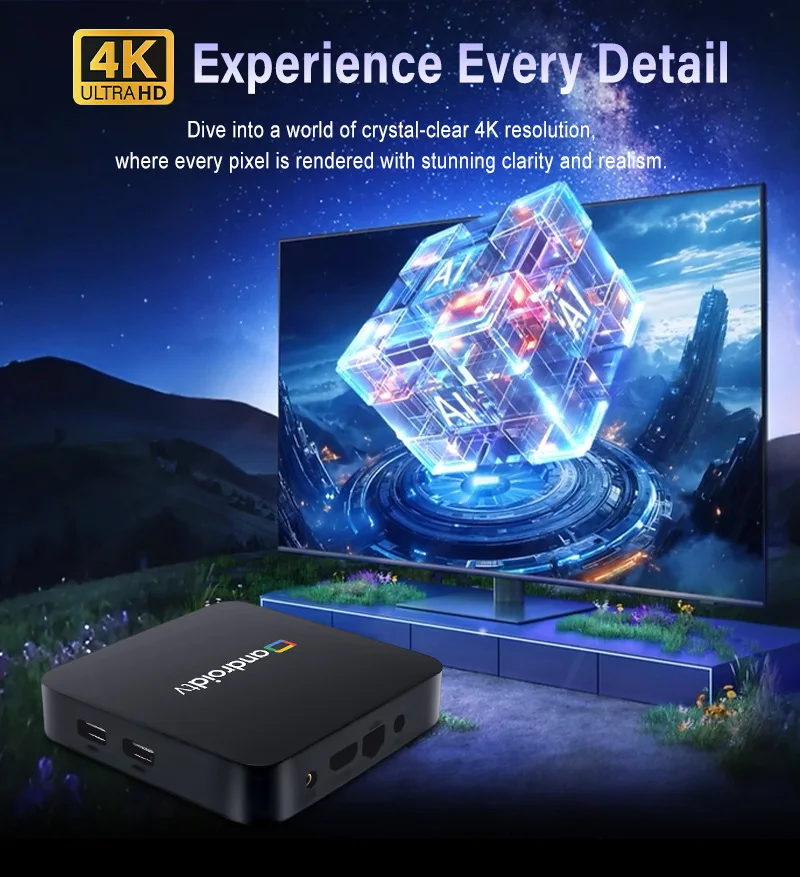 S882cf4925c37422d97e6efdc2a173dd7r 2026 Smart TV Box Q18 Android Cortex-A53 Dual WiFi 5G/6 Google Assistant BT6.0 Netflix 8GB+128GB Media Player