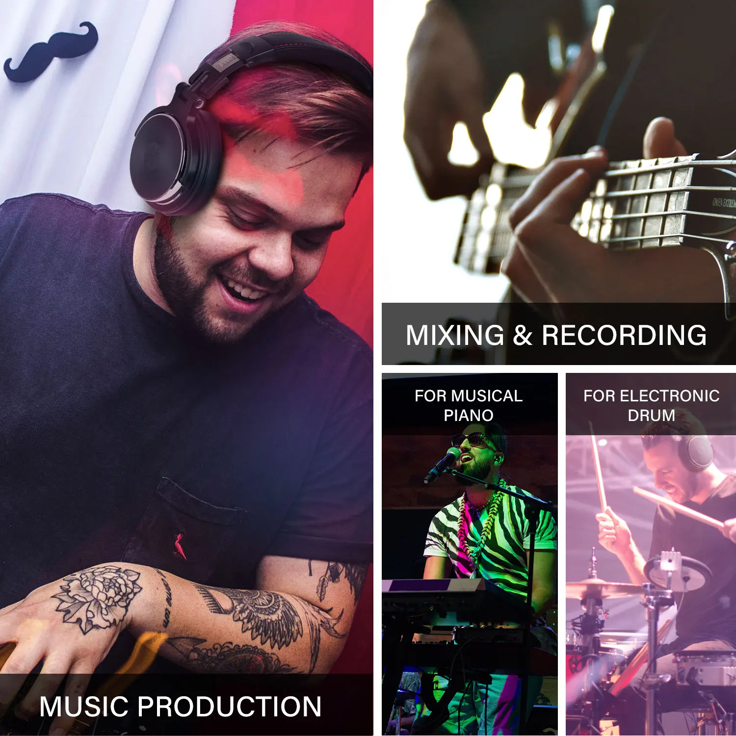 S89fb5b5ed799474a8aa83d9ee0a7e07bJ Oneodio Wired Headphones Professional Studio Pro 10/30/50 DJ Headphones With Microphone Over Ear HiFi Hi-Res Monitor Headset