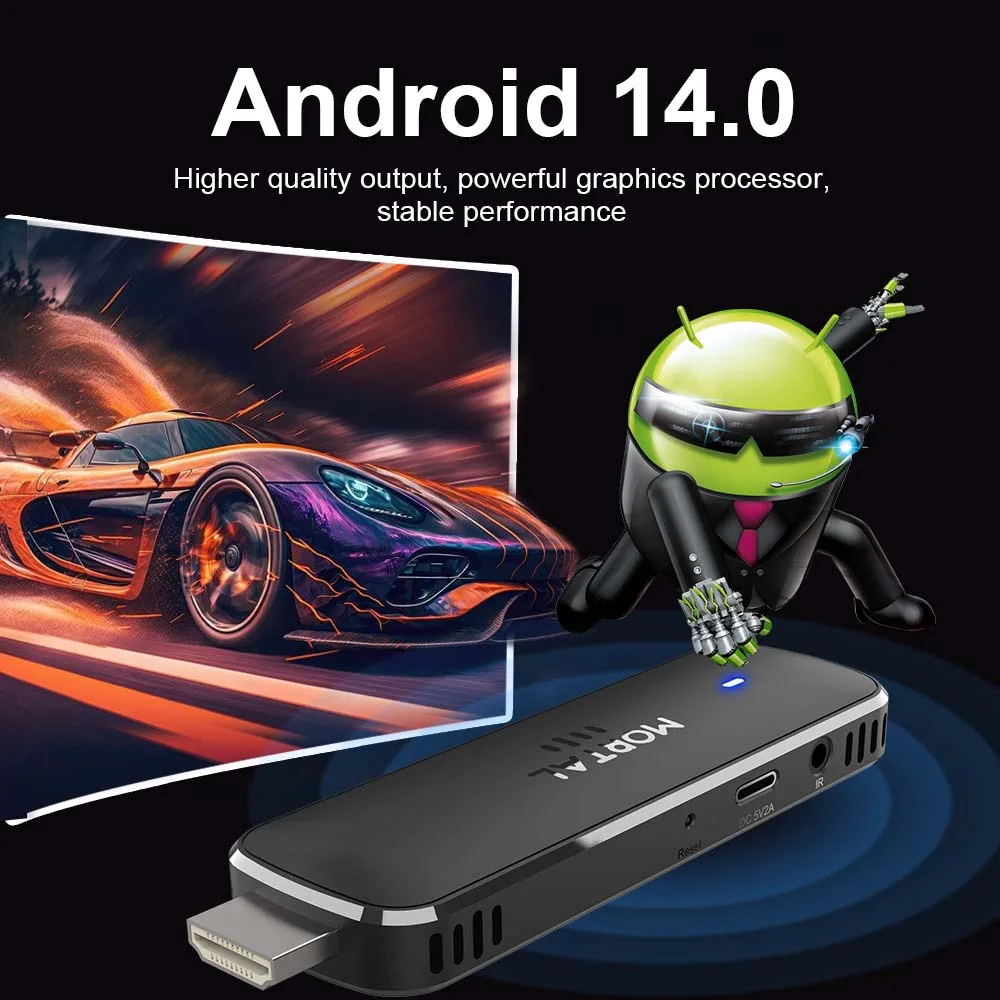 S8eea18b1fffd4734b3b1801b74ffe124Y Android14 TV Stick Mortal Q8 Global Version Allwinner H313 Chip Wifi6 Voice Remote 8K 4K@60fps YouTube Stream TV stick 2G8G16G