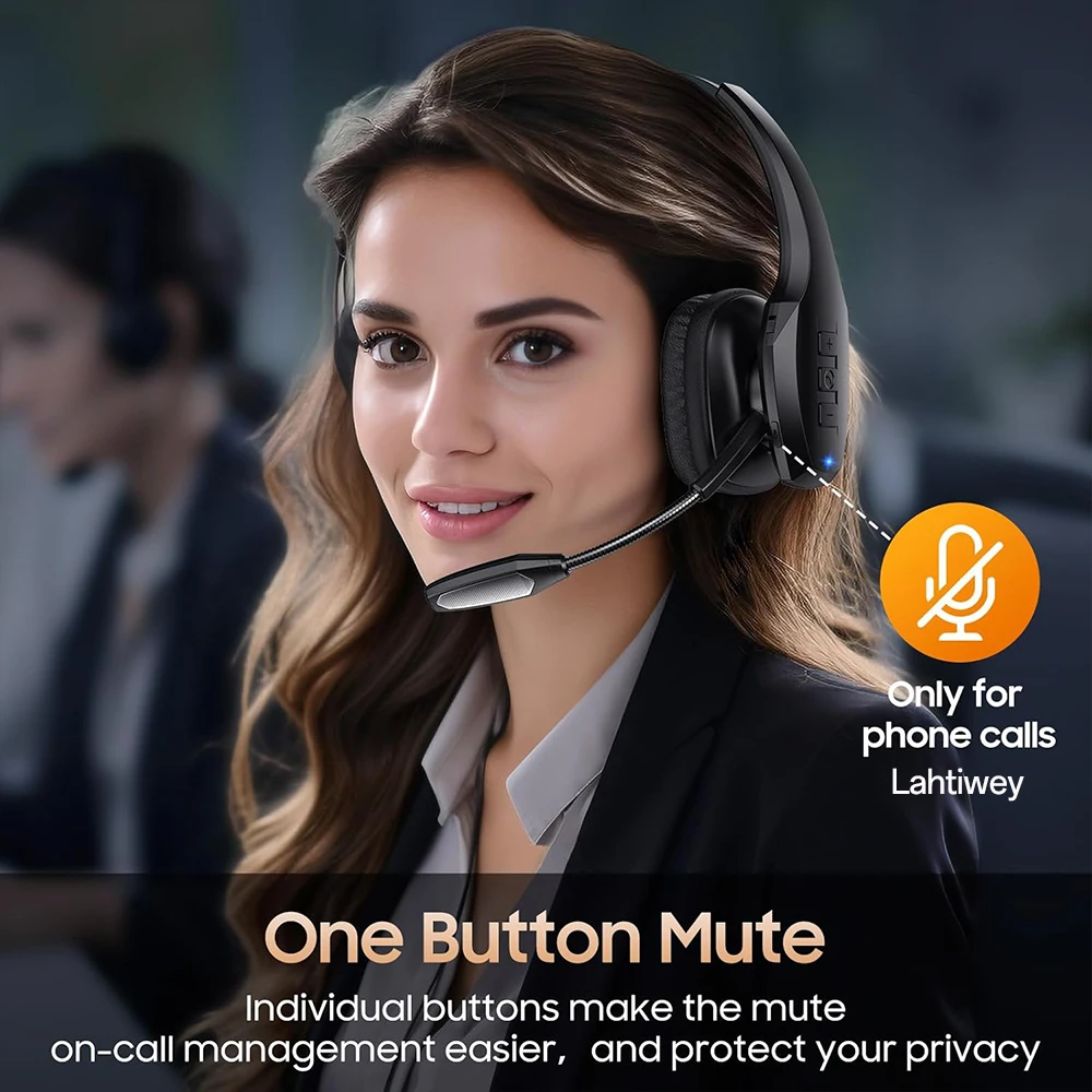 S9025e194152a41b6bea3850104c1ecbfi Trucker Bluetooth Headset, Wireless Headset with Mic, Bluetooth Headsets with Dual Noise Cancelling Microphone & Mute Button