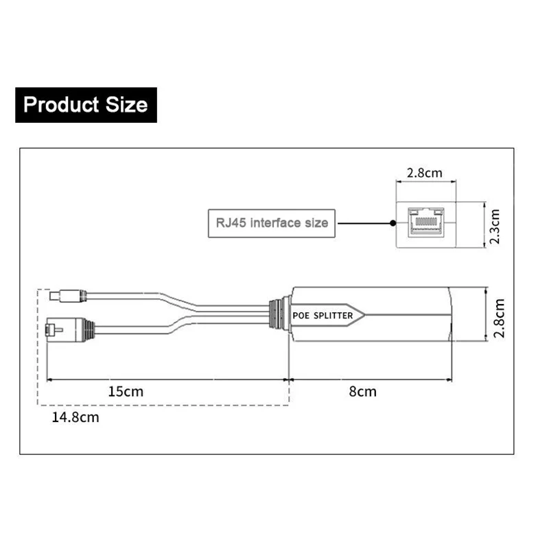 S9095fd62aee54f77a1980eed97249f29F POE Splitter 48V to 5V Micro USB tpye-C 100Mbps and1000Mbps Gigabit POE Camera Injector Power Supply for Huawei Hikvision