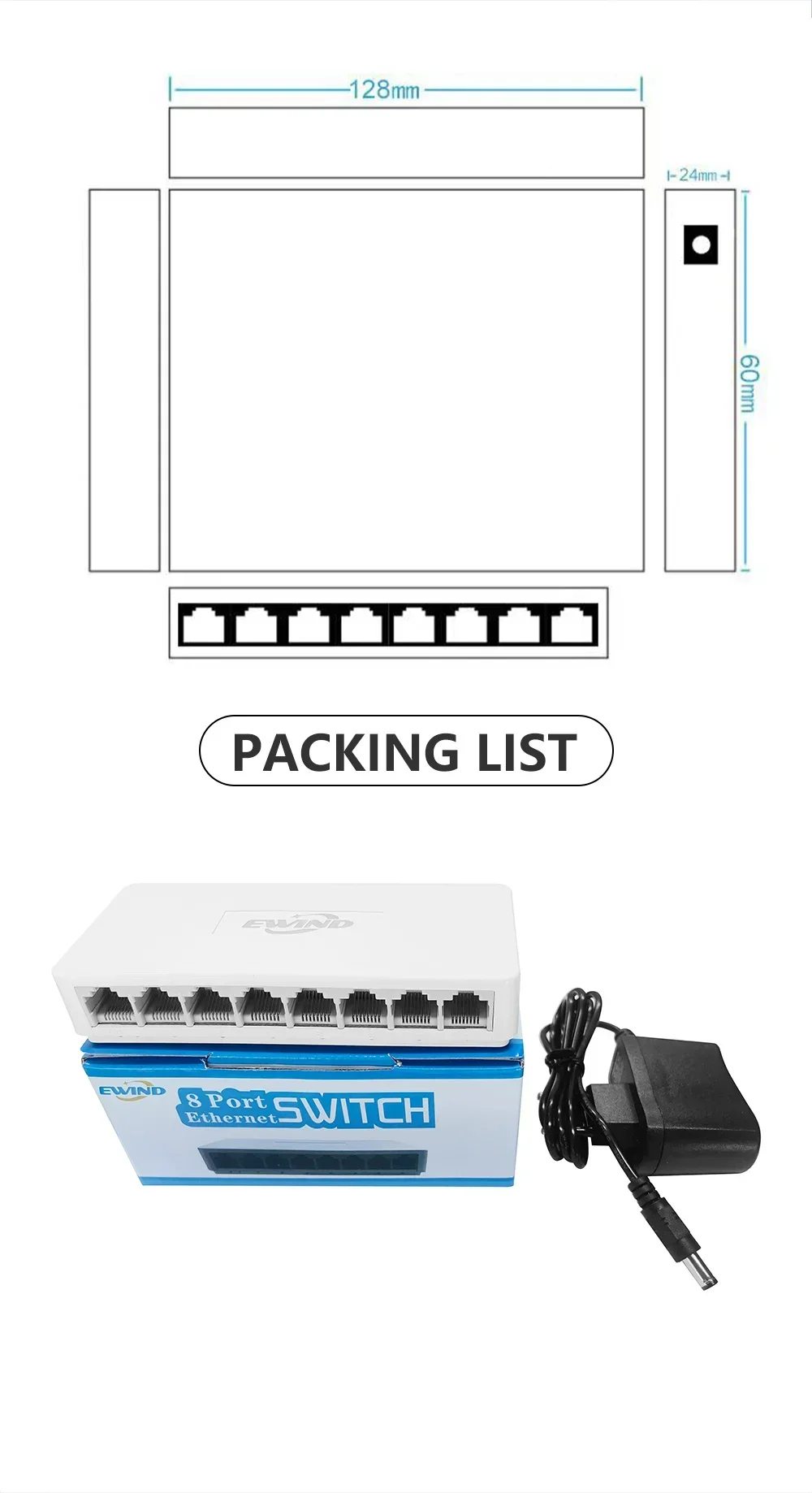 S91869f56c6134b24ab1533a6b96995f9r Ethernet Switch 10/100/1000Mbps 8 Ports Desktop Gigabit Network Switch Adapter Fast RJ45 Port Ethernet Switch Auto MDI/MDIX