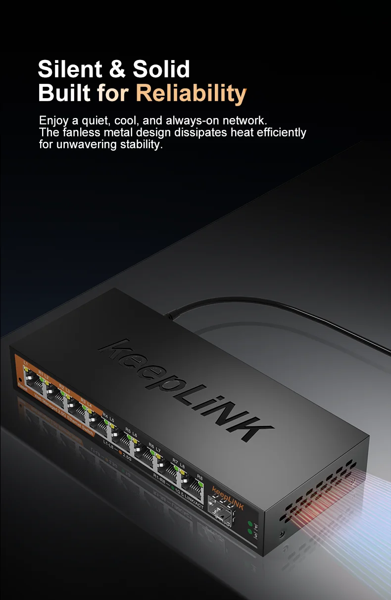 S91a2d2baac26439eb038be55e1caa6f39 KeepLiNK 2.5Gb Managed Switch with 8-port 2.5Gb Ethernet 1-port 10G SFP+