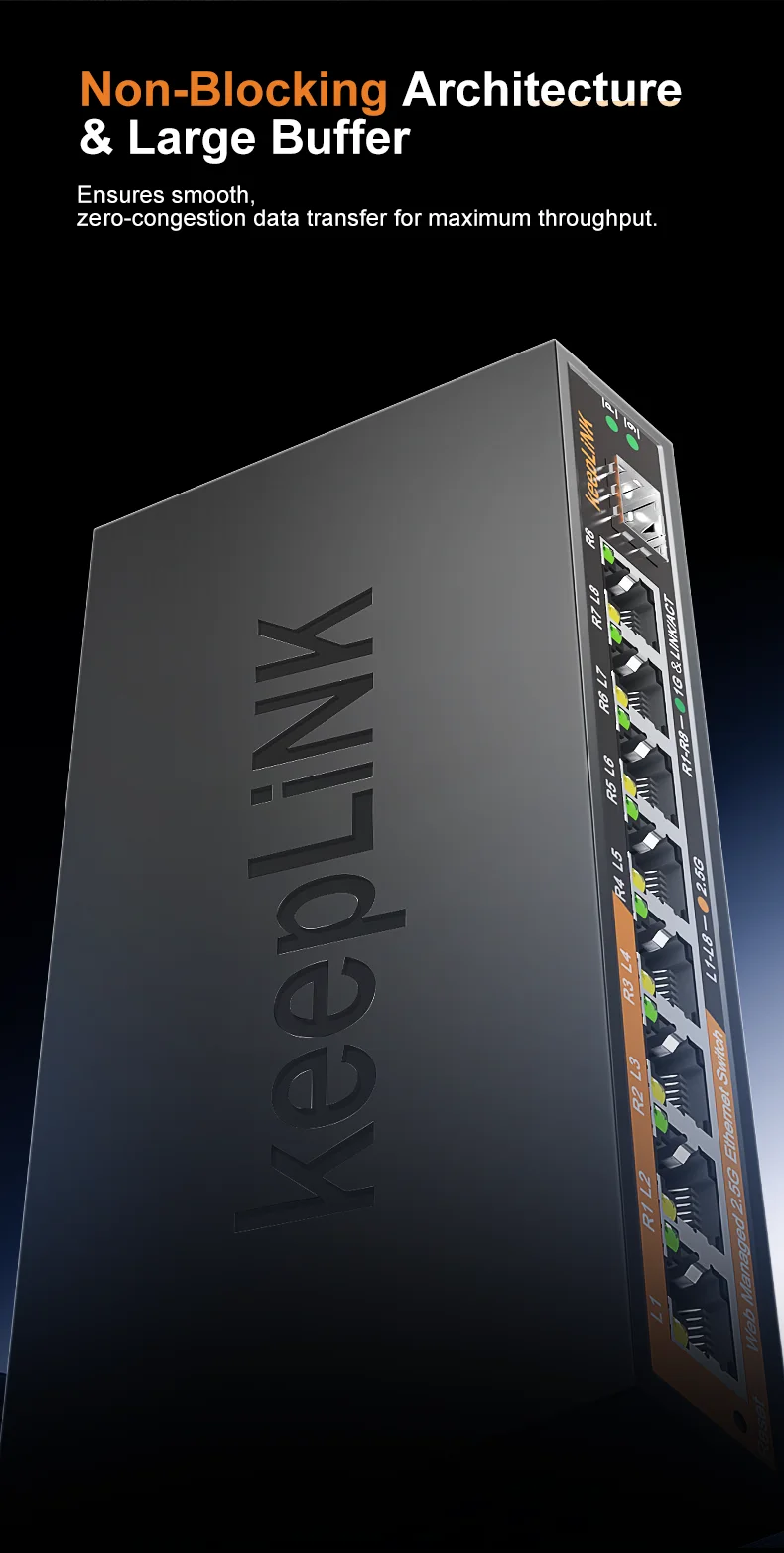 S91c33916c783413591cd294db392af3cF KeepLiNK 2.5Gb Managed Switch with 8-port 2.5Gb Ethernet 1-port 10G SFP+