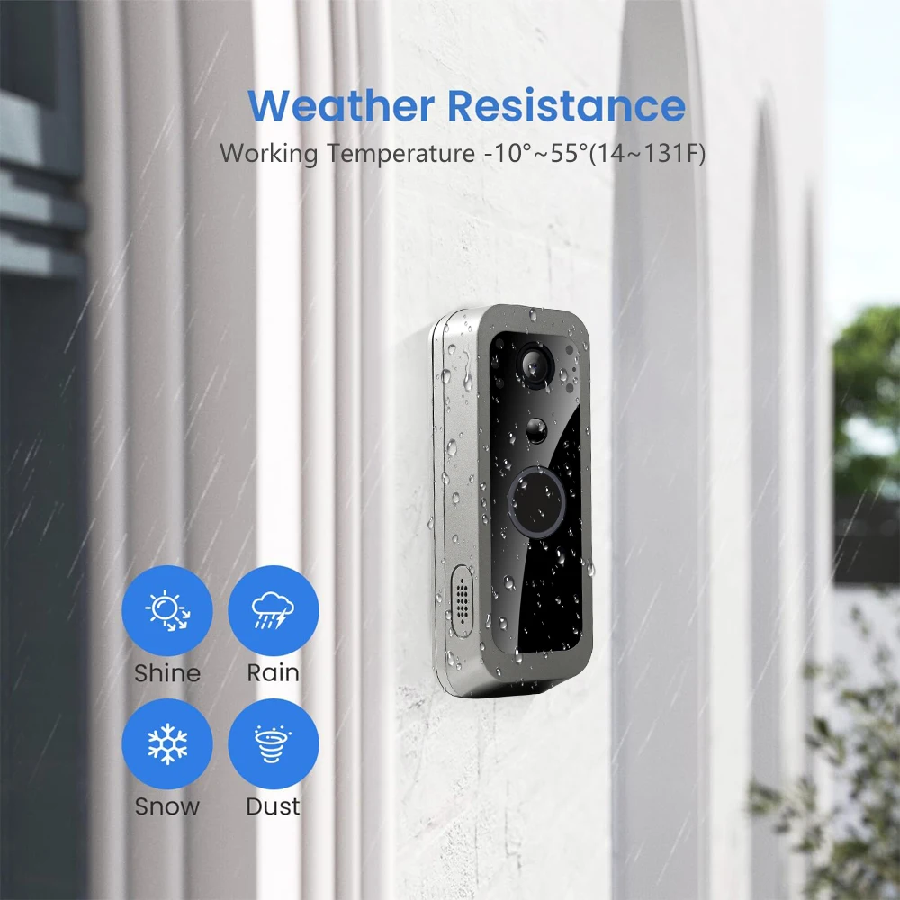 S92e40ad5a0e5402a914e927aff0fa432F Tuya Wireless Video Doorbell Outdoor 5' Sreen Smart Life Intercom Battery in- PIR motion 2.4G WiFi, Two-Way Talk, Night Vision