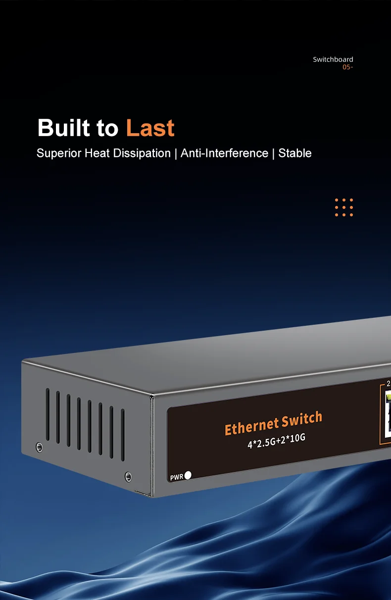 S95db49a692714c3b84d82219dee57876x KeepLiNK 6-Port Multi-Gigabit Unmanaged Network Switch 4 X 2.5Gb RJ45 + 2 X 10Gb RJ45 for High-Speed Data Networking