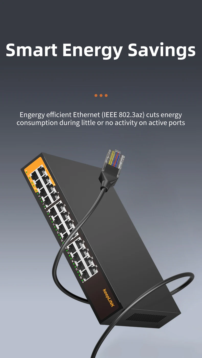 S9615811d2cdc41bcba7b419276821c6fz KeepLiNK Switch Ethernet Gigabit 24 ports, non administrable, plug and play